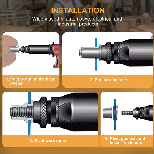 🔧50% OFF NOW! Flat Head Threaded Insert Rivet Nuts Set – Multi-Size Corrosion Resistant Fastener Kit, Easy Install Rivet Nut Assortment for Automotive, Electrical & Industrial Repair