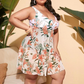 👙 LIMITED-TIME 50% OFF! Women's Leaf Floral Print One Piece Swim Dress, Tummy Control Plus Size Swimming Costume