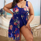 👙 LIMITED-TIME 50% OFF! Women's Leaf Floral Print One Piece Swim Dress, Tummy Control Plus Size Swimming Costume