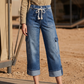 👖50% OFF NOW! Women Wide Leg Denim Cargo Pants – Relaxed Fit, Adjustable Drawstring Waist, Multi Side Pockets, Premium Soft Blend Fabric Casual Trousers