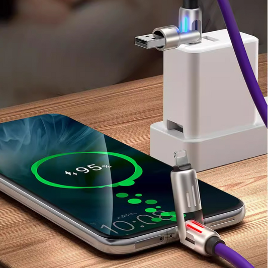 🔌50% OFF NOW! 4-in-1 LED Light Up Charging Cable – Multi Interface Fast Charger Cord with Indicator Light, Durable Silicone Charging Wire for iPhone, Type-C & Micro USB Devices