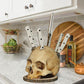 💀Limited Time 50% OFF! 🗡️Creative Skull Resin Knife Holder, Unique Gothic Kitchen Counter Knife Storage Rack, Spooky Decor Cutlery Organizer