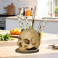 💀Limited Time 50% OFF! 🗡️Creative Skull Resin Knife Holder, Unique Gothic Kitchen Counter Knife Storage Rack, Spooky Decor Cutlery Organizer