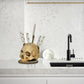 💀Limited Time 50% OFF! 🗡️Creative Skull Resin Knife Holder, Unique Gothic Kitchen Counter Knife Storage Rack, Spooky Decor Cutlery Organizer