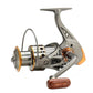🎣TODAY ONLY ALL-TIME LOW PRICE! Baitrunner Spinning Fishing Reel, Dual Brake System Smooth Silent Spinning Reel, Heavy Duty Sturdy Durable Saltwater Freshwater Reel for Lake River Shore Boat Fishing
