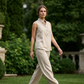 👗 LIMITED-TIME 50% OFF! Women's Stand Collar Sleeveless Top & Wide Leg Pants 2 Piece Linen Outfit Set