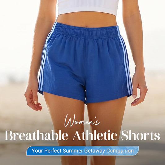 🏆 LIMITED-TIME 50% OFF! ✨Women Striped Elastic Waist Athletic Sports Shorts, Loose Lightweight Moisture Wicking Summer Training Shorts 💕