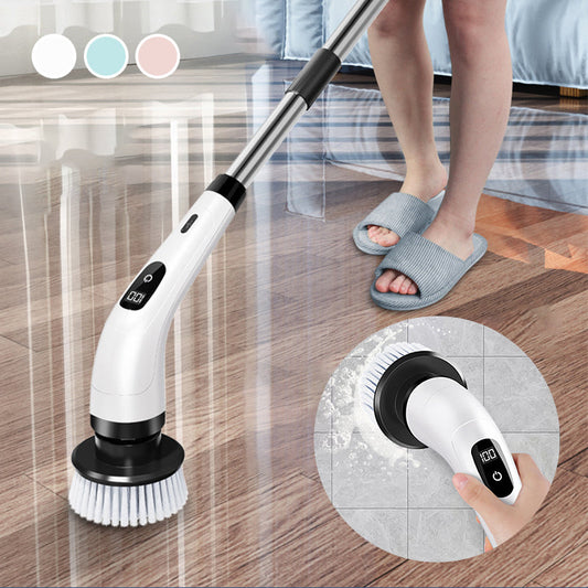 🧹50% OFF NOW! 8‑in‑1 Electric Cleaning Brush Set‑Cordless Spin Scrubber with Digital Display, Extendable Handle Multi‑Brush Heads for Floor, Tile, Bathroom & Kitchen