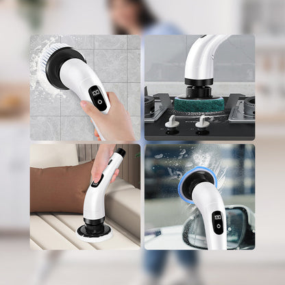 🧹50% OFF NOW! 8‑in‑1 Electric Cleaning Brush Set‑Cordless Spin Scrubber with Digital Display, Extendable Handle Multi‑Brush Heads for Floor, Tile, Bathroom & Kitchen