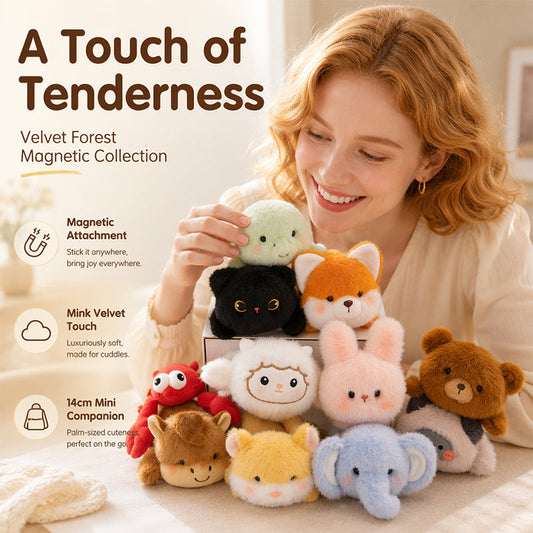 🧸Limited Time Offer £9.97! Lovely Plushie Fridge Magnet Doll – Premium Mink Velvet Hidden Magnet Animal Plush Toy, Cute Decorative Magnet for Fridge, Laptop, Bags & Office Desk
