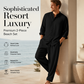 👔50% OFF NOW! Men Minimalist 2-Piece Casual Outfit Set – Stand Collar Button Shirt & Relaxed Drawstring Trousers, Breathable Fabric, Resort & Daily Wear Suit