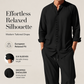 👔50% OFF NOW! Men Minimalist 2-Piece Casual Outfit Set – Stand Collar Button Shirt & Relaxed Drawstring Trousers, Breathable Fabric, Resort & Daily Wear Suit