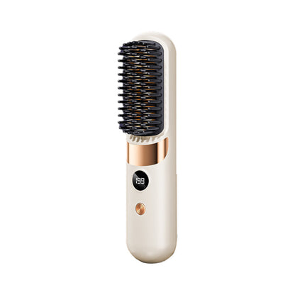 💇‍♀️50% OFF NOW ! ✨3-in-1 Cordless Hair Straightener Comb – USB rechargeable, adjustable temperature, anti-scald teeth, portable travel design. Women daily hair styling essential!