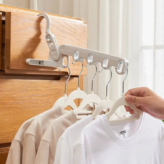 ⌛BUY 1 GET 1 FREE Just £7.99!! Portable Foldable Clothes Hanger – 5-Hole Over Door Hanging Rack, Space-Saving No-Drill Laundry Organizer for Travel, Home, Dorm & Closet