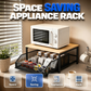 🏠50% OFF NOW ! ✨2-Tier Kitchen Microwave Stand with Slide-Out Storage Drawer – Space-Saving, Heavy Duty, Countertop Appliance Organizer Rack