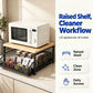 🏠50% OFF NOW ! ✨2-Tier Kitchen Microwave Stand with Slide-Out Storage Drawer – Space-Saving, Heavy Duty, Countertop Appliance Organizer Rack