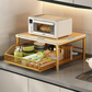 🏠50% OFF NOW ! ✨2-Tier Kitchen Microwave Stand with Slide-Out Storage Drawer – Space-Saving, Heavy Duty, Countertop Appliance Organizer Rack