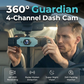 🚗50% OFF NOW! 360° Protection 4‑Channel Dash Cam‑4K UHD Car Dashboard Camera, Super Night Vision with Radar Motion Detection & 24H Parking Monitor for Full‑Angle Vehicle Surveillance