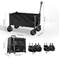 🛒50% OFF NOW! Heavy Duty Collapsible Wagon Cart – Foldable Utility Trolley with All-Terrain Wheels, Large Capacity Portable Cart for Camping, Grocery, Beach & Outdoor Adventures