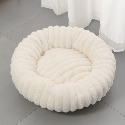 🐾2026 HOT SALE 52000+ Sold 50% OFF! Cloud-Like Ultra Soft Plush Round Calming Pet Bed, Raised Rim Donut Cat Dog Bed, Joint Relief Warm Cozy Washable Pet Sleeping Cushion