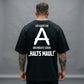 👕50% OFF NOW! Men Urban Streetwear Graphic T-Shirt – Oversized Loose Fit, German Letter Back Print, Breathable Casual Short Sleeve Tee For Daily & Street Style
