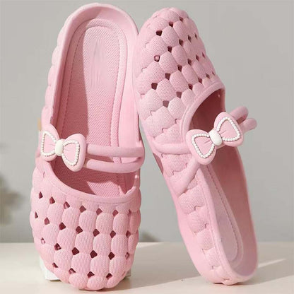 👡 LAST DAY SALE – ONLY ￡12.99‼️Breathable Bow Mules, Stylish Soft Slip-On Hollow Out Summer Mule Shoes ✨