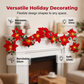 🎄50% OFF NOW! Christmas Poinsettia Flower String Lights, Velvet Petal Artificial Poinsettia Garland with Warm LED Glow, Battery‑Powered Xmas Decorative Lights for Indoor Holiday Home Party Decoration