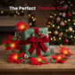 🎄50% OFF NOW! Christmas Poinsettia Flower String Lights, Velvet Petal Artificial Poinsettia Garland with Warm LED Glow, Battery‑Powered Xmas Decorative Lights for Indoor Holiday Home Party Decoration