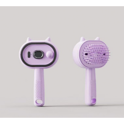 💜50% OFF NOW! 3‑in‑1 Electric Steam Grooming Hair Brush‑ Steam Spray Detangling Hairbrush, Anti‑Static Self‑Cleaning Scalp Massager Comb for Dry & Frizzy Hair