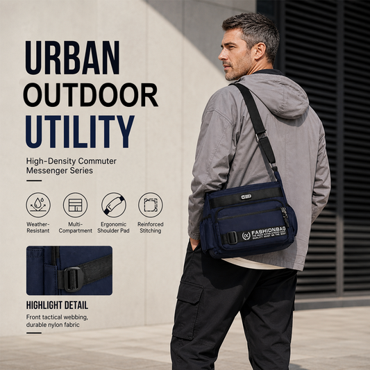 👜 LIMITED-TIME 50% OFF! Men's Large Capacity Multi-Pocket Crossbody Bag, Water Resistant Nylon Casual Messenger Shoulder Bag