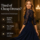 👗 LIMITED-TIME 50% OFF! Women's 3/4 Sleeve Lace Chiffon Maxi Dress, Formal Evening Wedding Guest Long Gown