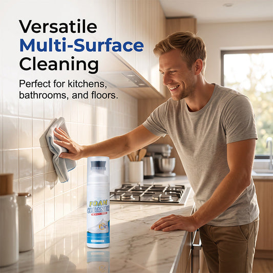 🧽50% OFF NOW! No-Rinse Multi-Surface Foam Cleaner with Built-In Brush Head, Powerful Yellow Stain Remover for Tiles, Fabric, Sofa, Furniture, Kitchen & Bathroom All-Purpose Miracle Cleaning Spray