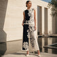 👗50% OFF NOW! Women's Botanical Floral Print Two Piece Set – Sleeveless Top & Wide Leg Pants Outfit, Breathable Relaxed Fit Elegant Casual Suit for Daily Wear Vacation & Light Commute