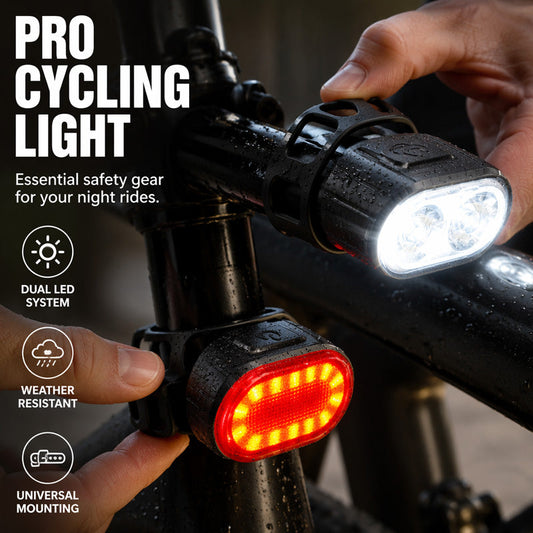 🏆 Last Day Special Price £9.99 ! 🔦USB Rechargeable Bike Light Set – Bright Front Headlight & Rear Warning Light, Weather Resistant For Night Cycling 🚲