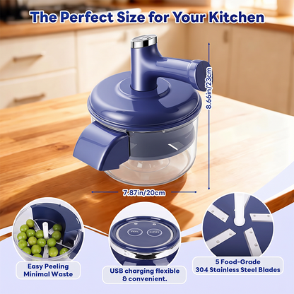 🍎50% OFF NOW! Electric Fruit Peeler & Mixer, One‑Touch Smart Auto Rotating Vegetable Peeling Machine, Multifunctional 2‑in‑1 Kitchen Tool for Fruits & Veggies Prep