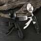 🏕️50% OFF NOW! 4‑In‑1 Outdoor Folding Multifunctional Tableware‑ Stainless Steel Portable Camping Cutlery Set, Fold‑Up Fork Spoon Knife Combo for Camping, Hiking & Picnic