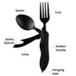 🏕️50% OFF NOW! 4‑In‑1 Outdoor Folding Multifunctional Tableware‑ Stainless Steel Portable Camping Cutlery Set, Fold‑Up Fork Spoon Knife Combo for Camping, Hiking & Picnic