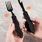 🏕️50% OFF NOW! 4‑In‑1 Outdoor Folding Multifunctional Tableware‑ Stainless Steel Portable Camping Cutlery Set, Fold‑Up Fork Spoon Knife Combo for Camping, Hiking & Picnic