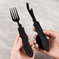 🏕️50% OFF NOW! 4‑In‑1 Outdoor Folding Multifunctional Tableware‑ Stainless Steel Portable Camping Cutlery Set, Fold‑Up Fork Spoon Knife Combo for Camping, Hiking & Picnic