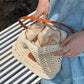 👜 LIMITED-TIME 50% OFF! Roomy Crochet Woven Shoulder Bag, Breathable Hollow Out Summer Beach Tote Handbag ✨