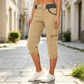 👖50% OFF NOW ! ✨Women's High-Waist Cargo Capri Pants – Breathable Cotton with Utility Pockets, Adjustable Cuffs Casual Summer Trousers