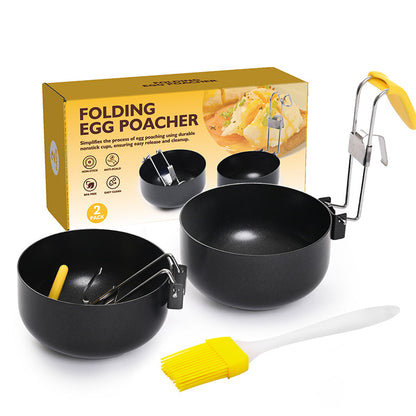 🍳 LIMITED-TIME 50% OFF! Foldable Non-Stick Egg Poacher Mold, Reusable Egg Cooker Cups for Perfect Poached Eggs