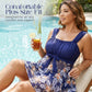 👗50% OFF NOW ! ✨Plus‑Size Tummy Control 2‑Piece Swimsuit Set – Floral Tankini Swim Dress