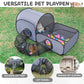 🐾50% OFF NOW ! 🎪3-in-1 Large Cat Tunnel Playpen – Foldable Breathable Mesh Pet Enclosure, Indoor Outdoor Cat Play Tent for Play & Lounging