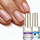 💅Buy 1 Get 1 FREE! Professional Milk Protein Nail Strengthener – Glazed Donut Lilac Mirror Aurora Nail Hardener, Fast Air‑Drying Nail Care Polish for Weak Brittle Nails