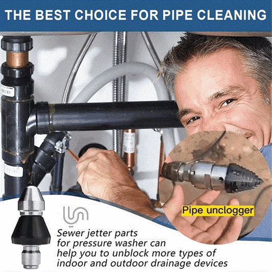 🔧50% OFF NOW ! ✨Sewer Cleaning High‑Pressure Nozzle – Pressure Washer Drain Jetter Tool