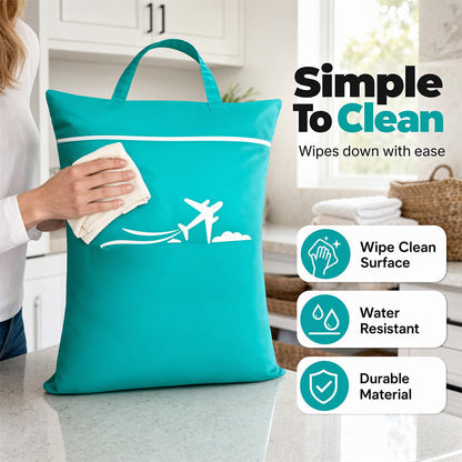 🧳50% OFF NOW! Large Waterproof Travel Laundry Bag‑Smart Space‑Saver Portable Dirty Clothes Storage Pouch with Handle, Flexible Zipper Organizer for Suitcase, Business Trips & Vacations
