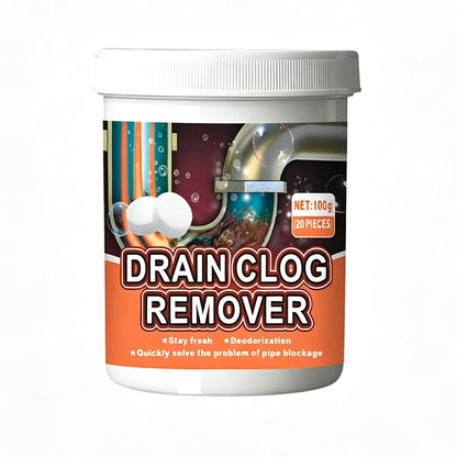 🚰50% OFF NOW ! ✨Active Oxygen Drain Clog Remover Effervescent Tablets, Rapid Dissolving, Odor Elimination, Pipe‑Safe for Sink, Bathtub & Sewer Blockages