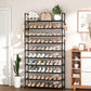 👟50% OFF NOW! 10-Tier Shoe Rack – Large Capacity Space Saving Shoe Organizer with Side Hooks, Sturdy Metal Frame for Entryway Bedroom Closet