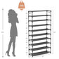 👟50% OFF NOW! 10-Tier Shoe Rack – Large Capacity Space Saving Shoe Organizer with Side Hooks, Sturdy Metal Frame for Entryway Bedroom Closet